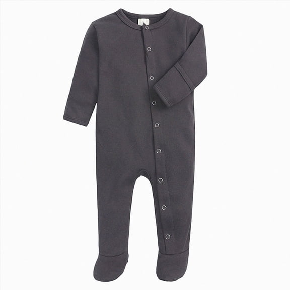 CAUYDY Infant Boy Pajamas Preemie Long Sleeve Clothes for Girl Newborn Comfy Jumpsuit Fall Winter Baby One-Pieces 0 3 6 9 Months 1T 2T Sizes 0-3 Months,Dark Gray
