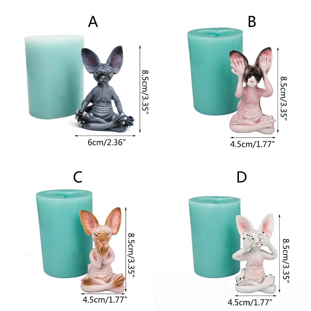 WINDLAND Cat Shape Candle Mold for Candle Making Resin Casting Epoxy Mold for Candle