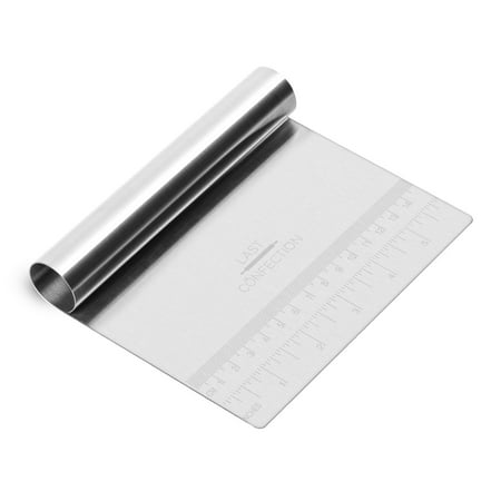 Pizza Dough Equipment - Last Confection Pastry Bench Scraper - Dough Cutter Divider for Pizza, Pasta, Cakes & Cookies - Professional Food Grade Stainless Steel Scrape