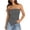 Gray, variant on Going out Tube Tops for Women Trendy Summer Asymmetrical Ruched Strapless Bandeau Cami Shirts Ribbed Knit Spring Clothes
