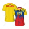 thumbnail image 2 of Exclusive design Ecuador Flag Grain 3D Printed Men For Running Bike Soccer Tennis Fitness Sports tshirt Mesh Fans Short T-shirt, 2 of 11