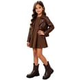 thumbnail image 5 of Girls Ankle Boots Bow Decor Side Zipper Booties Kids Trendy Simple Comfy Chunky Heel Non-Slip Shoes for School Wear Brown 2 Big Kids, 5 of 7