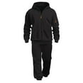 thumbnail image 6 of 2 Piece Boys Zip Up Athletic Sweatsuit Hoodie Jacket and Joggers Sweatpants Lightweight Fleece Sportswear Set for Kids (Black, 12-13 Years), 6 of 6
