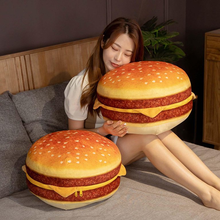 Funny Hamburger Pillow Stuffed Plush Cushion Decorative Sleeping Pillow Toy