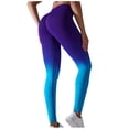 thumbnail image 3 of lcziwo Workout Leggings for Women Gym Butt Lifting High Waisted Yoga Pants Fashion Gradient Print Tummy Control Running Tights Sky Blue S, 3 of 8