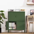 thumbnail image 4 of Elegant Metal Locker Cabinet with 4 Doors, Metal Accent Cabinets,Home Office Storage Lockers Sideboard for Kitchen, Living Room, Entryway,Green, 4 of 7