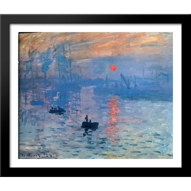 Impression, sunrise 34x28 Large Black Wood Framed Print Art by Claude