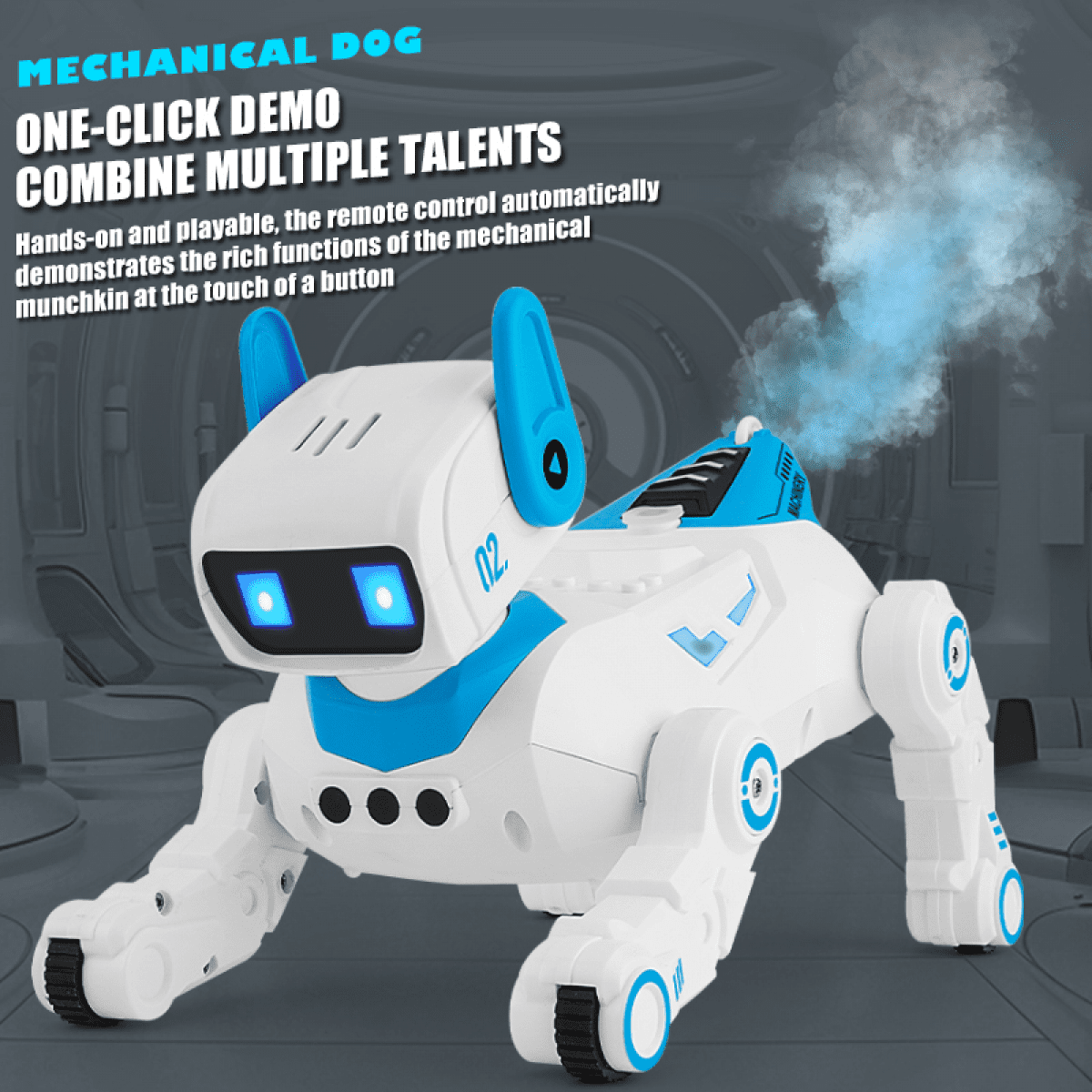 RC Robot Dog Toy for Kids, Interactive Remote Control Robotic Dog with Lights & Sounds, Programmable Puppy Robot for Ages 8+ Gifts