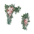 thumbnail image 4 of perfeclan 2 Pieces Wedding Arch Flowers Artificial Floral Swag Rustic Handmade Green Leaves Welcome Sign Decoration for Holiday Wedding Pink, 4 of 9