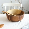 thumbnail image 4 of 2 Pcs Bol à Salade de Fruits en Bois pour la Maison, Bassine de Vaisselle, Contenant, Outil de Cuisine (m), 4 of 10