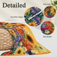 thumbnail image 6 of Colorful Flowers King Size Pillow Cover, Pillowcase Protectors with Zipper, Breathable Decorative Throw Pillow Case Cover, Farmhouse Sunflower Daisy Pillow Shams for Couch Sofa 20x36Inch, 6 of 8