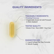 Naturalis Evening Primrose Oil (1300mg) with Naturally Occurring GLA(Gamma-Linolenic Acid)| 100% Natural from New Zealand | Cold Pressed | 120 Softgels
