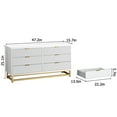 thumbnail image 6 of Towallmark Dresser for Bedroom, 6 Drawer Dresser with Metal Legs, Wood Dresser Chest Organizer with Wide Storage, Modern Chest of Drawers for Bedroom, Living Room, Hallway, Grey, 6 of 7