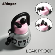 Sidagar 22 oz Cute Insulated Stainless Steel Water Bottle with Straw and Carry Handle, Leakproof, Black Bow Pattern
