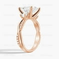 thumbnail image 3 of ESTE ORIGIN 2.00Ct Lab-Grown Princess Cut Diamond Three-Stone Ring – IGI Certified, Pavé Band in 18K Rose Gold for Women, 3 of 5
