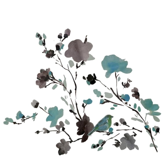 Calcomanías Decorativas Room Mates Flores Negras Azules 175