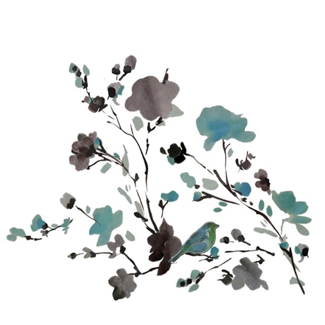 Calcomanías Decorativas Room Mates Flores Negras Azules 175