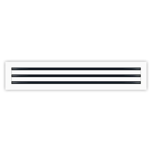30x6 Modern Vent Cover - Decorative White Aluminum - Standard Slot Diffuser - Heating and Cooling Register Grille for Ceiling, Walls & Floors - Texas