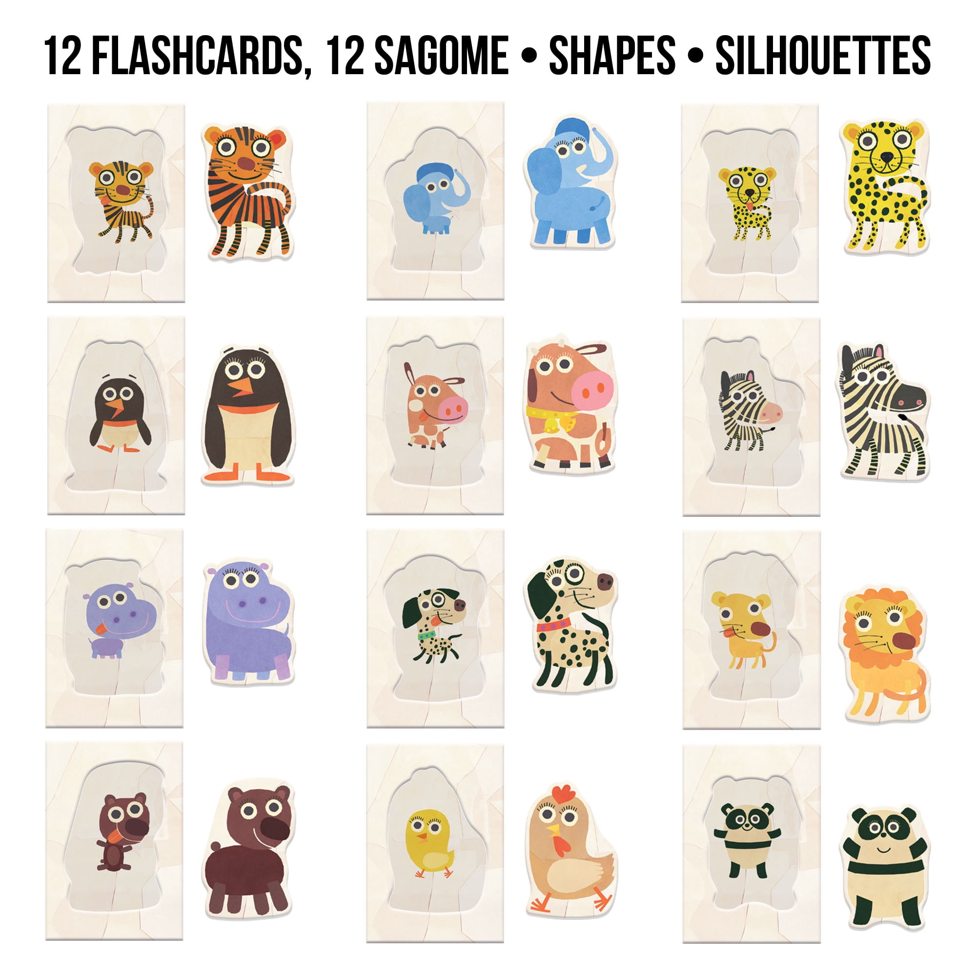 Headu: Flashcards - Baby Logic - Animal Matching Game, Flip Card Scene Assembly Play Puzzle, Shape & Image Relationship, Montessori Toy, Toddlers 1-3