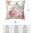 thumbnail image 3 of Peony Flower Pillow Covers 18x18 Set of 2, Floral Throw Pillow Covers Outdoor Decorative Pillow Case for Couch Bed Sofa Cushion Home Decor, 3 of 6