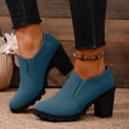 thumbnail image 2 of Pandaie Women's Platform Ankle Boots Chunky High Heel Slip on Short Booties Office Business Formal Fall Winter Dress Shoes Green 6, 2 of 9