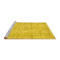 thumbnail image 2 of Ahgly Company Machine Washable Indoor Square Abstract Yellow Contemporary Area Rugs, 4' Square, 2 of 4