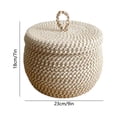 thumbnail image 3 of AURIGATE Cotton Rope Storage Basket with Lid, 9x7in Beige Woven Organizer Basket for Home Kitchen Decor, 3 of 6