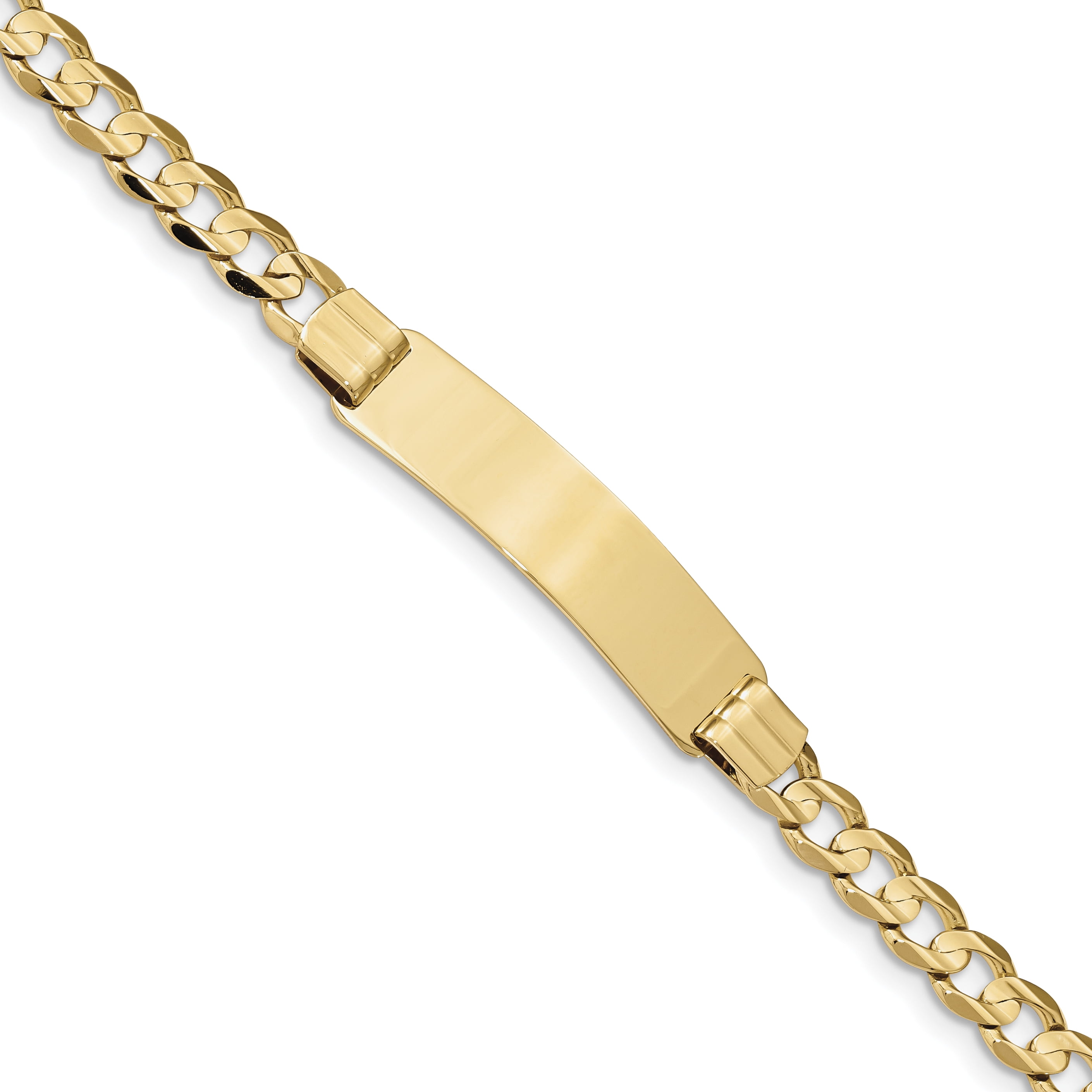 14k Curb Link ID Bracelet (Weight 13.25 Grams, Length 7 Inches