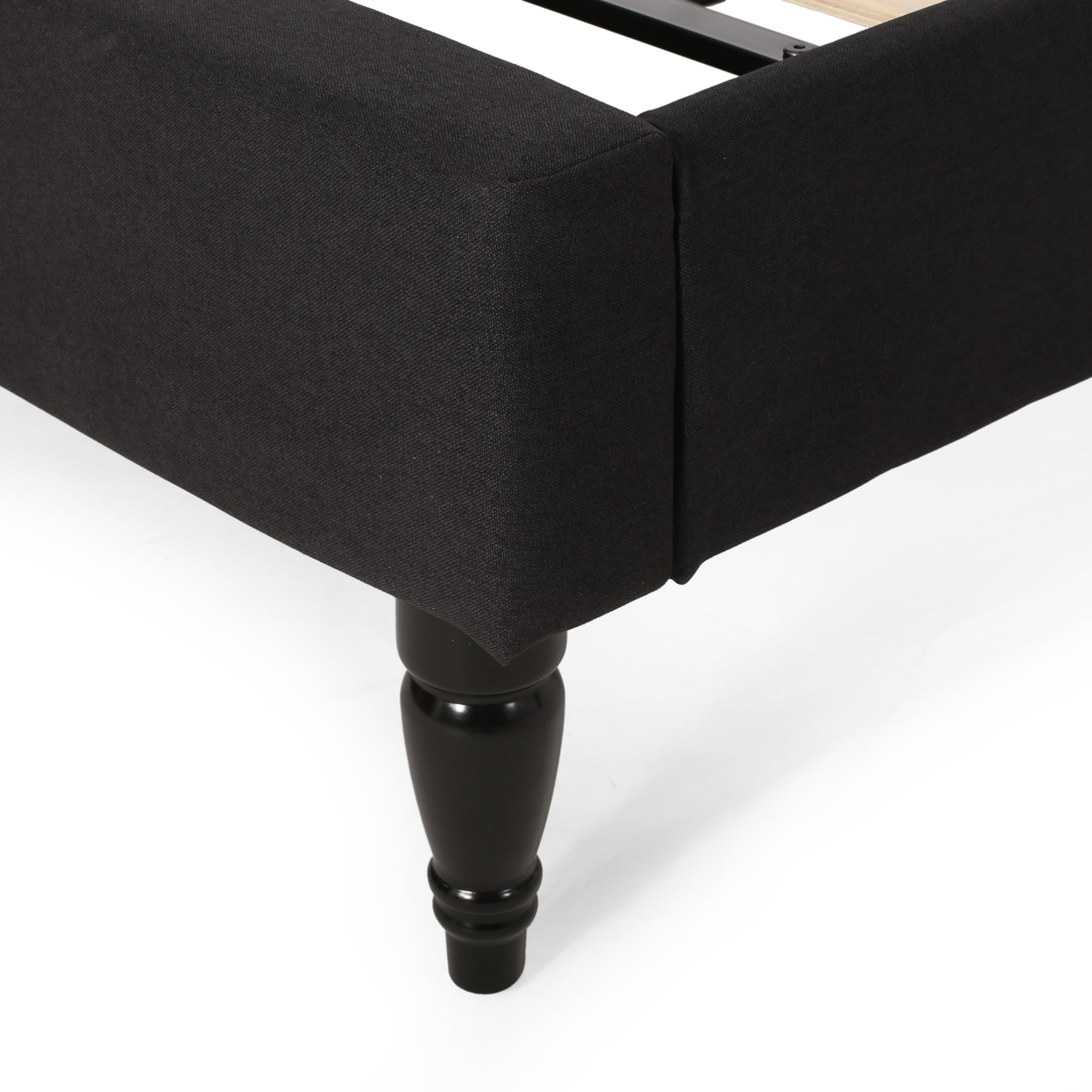 Noble House Rigley Contemporary Upholstered Twin Bed Platform, Black