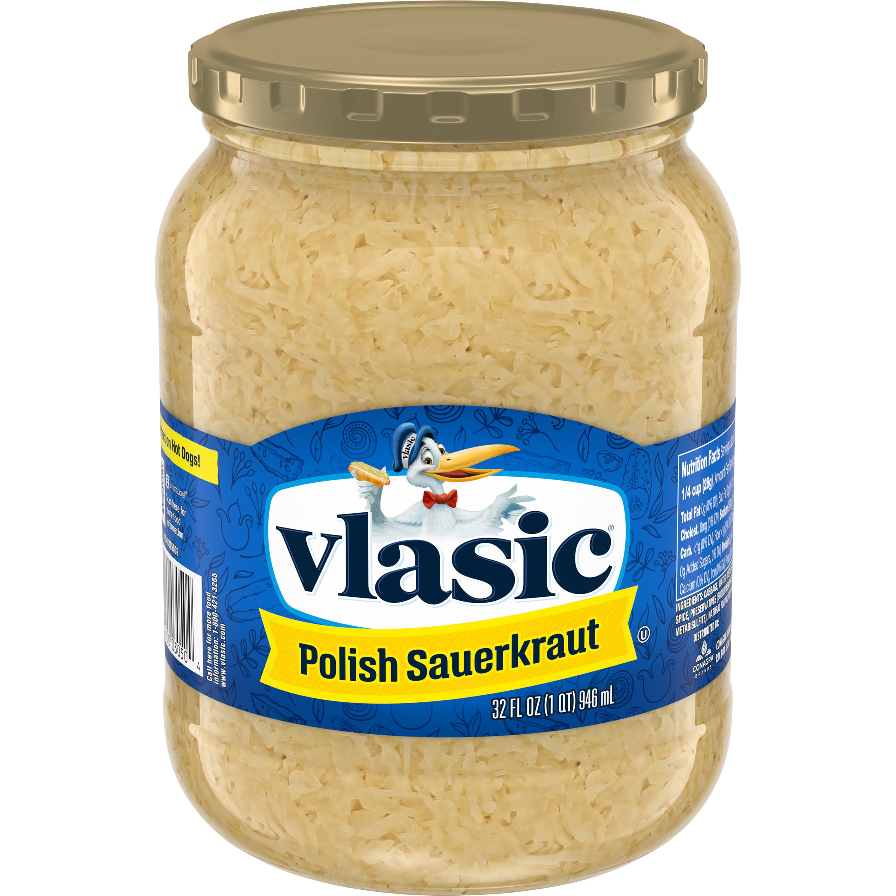 Vlasic Polish Sauerkraut with Caraway Seeds, 32 oz, Jar