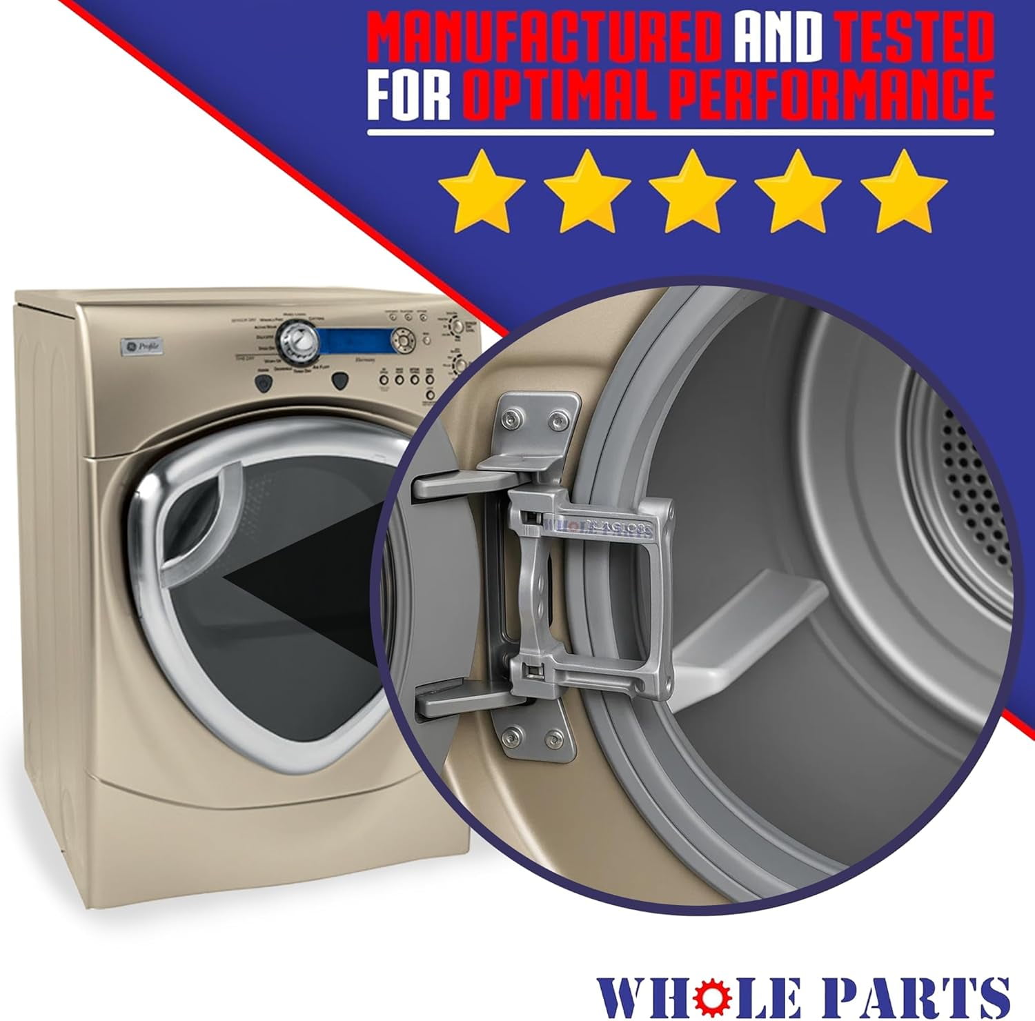 Dryer Door Hinge Assembly Part# WE1M751 - Replacement and Compatible with Some GE Dryers