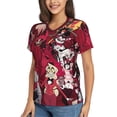 thumbnail image 2 of Song Dance Hazbin Hotel Women's T Shirts V-Neck Tee Shirt Casual Short Sleeve T-Shirt Soft 3D Printed Summer Tee Tops Shirt Large, 2 of 8