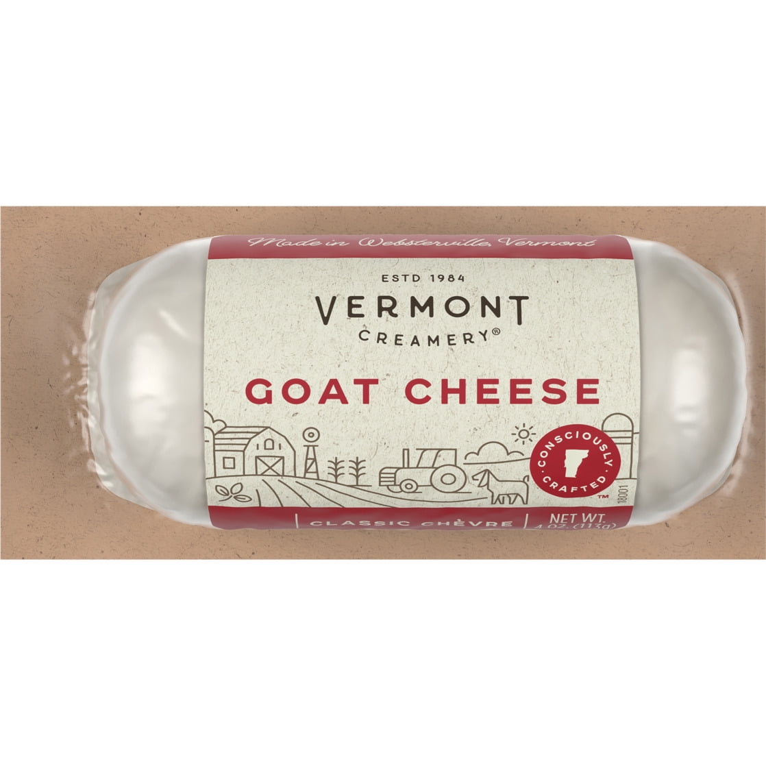Vermont Creamery Classic Goat Cheese Log, 4 oz