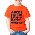 thumbnail image 4 of T-shirts Filles Été Imprimé Lettre Col Rond Manches Courtes T-Shirt Décontracté Hauts Filles Orange 12-13 Ans, 4 of 4