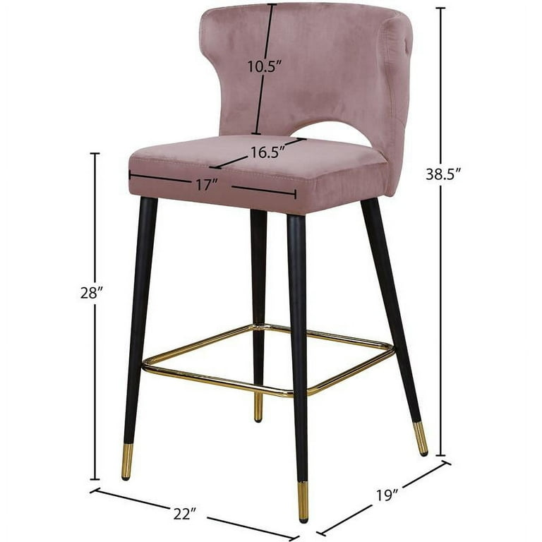 Meridian Furniture Kelly Velvet Counter Stool Meridian Furniture Kelly Velvet Counter Stool