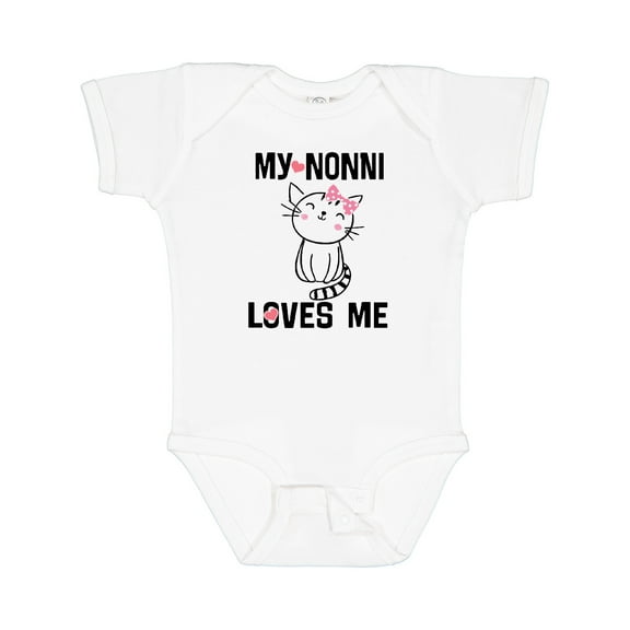 Inktastic Nonni Loves Me Granddaughter Kitty Cat Girls Baby Bodysuit