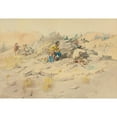 thumbnail image 3 of Charles Marion Russell 24x18 Black Modern Framed Museum Art Print Titled - Indians Stalking Elk (1897), 3 of 5