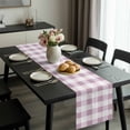 thumbnail image 2 of Pink Plaid Table Runner 120 Inches Long, Spring Summer Farmhouse Buffalo Checkered Kitchen Coffee Dining Table Decoration for Home Party Birthday Wedding Home Decor 13x120 Inches, 2 of 8
