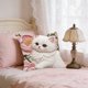 thumbnail image 5 of CaiYueKe Cute Cat Embroidery Pillow Cover - Flocked Velvet Decorative Throw Cushion Sofa Bedroom Living Room Accent Pillowcase, Faux Embroidery Animal Pattern Home Decor Gift for Women, 5 of 7