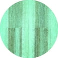 thumbnail image 1 of Ahgly Company Indoor Round Solid Turquoise Blue Modern Area Rugs, 8' Round, 1 of 4