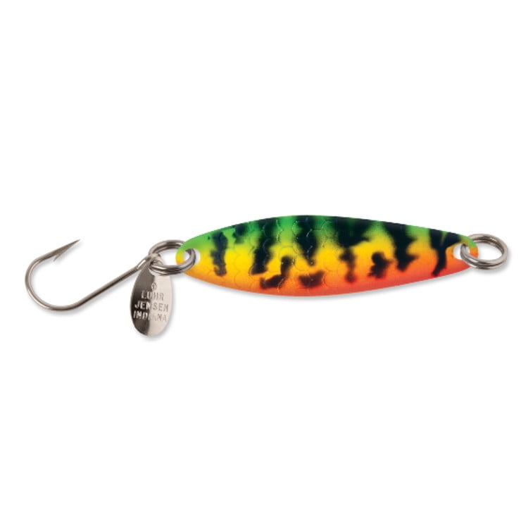 Fishing spoon Luhr Jensen Needlefish with fin Rainbow white back 75 mm 6,5 grs 