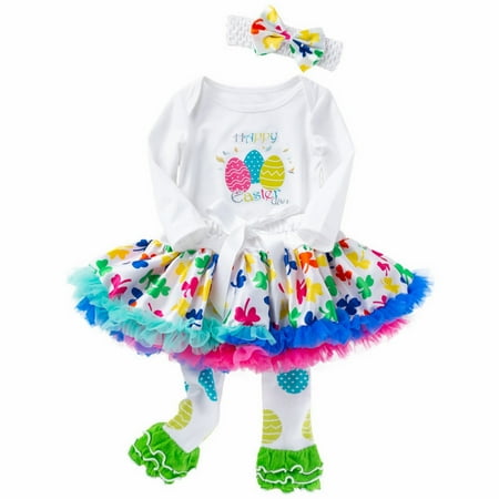 

Zlekejiko Easter Eggs For Girls Easter Happy Clothes Skirt Hair Accessories Socks Four Piece Set 0 To 24 Months 3 6 Baby Girl Little Girl Baby Outfits