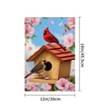 thumbnail image 4 of AMHNF Cardinal and Sparrow on Birdhouse Linen Garden Flag for Spring Summer Home Outdoor Garden Yard Door Decor 12x18 inch, 4 of 5