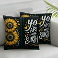 thumbnail image 3 of nygtbtfer Yellow White on Black Outdoor Pillow Covers Set of 2,Decorative Throw Pillow Case, Linen Soft Cozy Cushion Pillowcases, 3 of 7