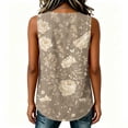 thumbnail image 4 of Qulqfy Womens Tank Tops Crew Neck Casual Dressy Loose Fit Sleeveless Pleated Button Down Hem Slit Multicolor Summer Tops L, 4 of 5