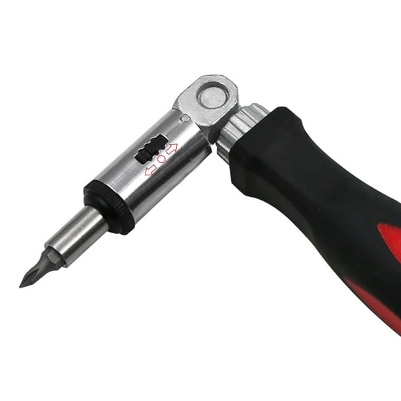 LEORX Black Variable Angle Ratchet Screwdriver with Hexagonal Interface for Tight Spaces