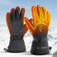 thumbnail image 2 of qelini Heated Gloves for Men Waterproof Hand Warmers Mittens Solid Color Full Finger Gloves for Ski Outdoor Work, 2 of 8