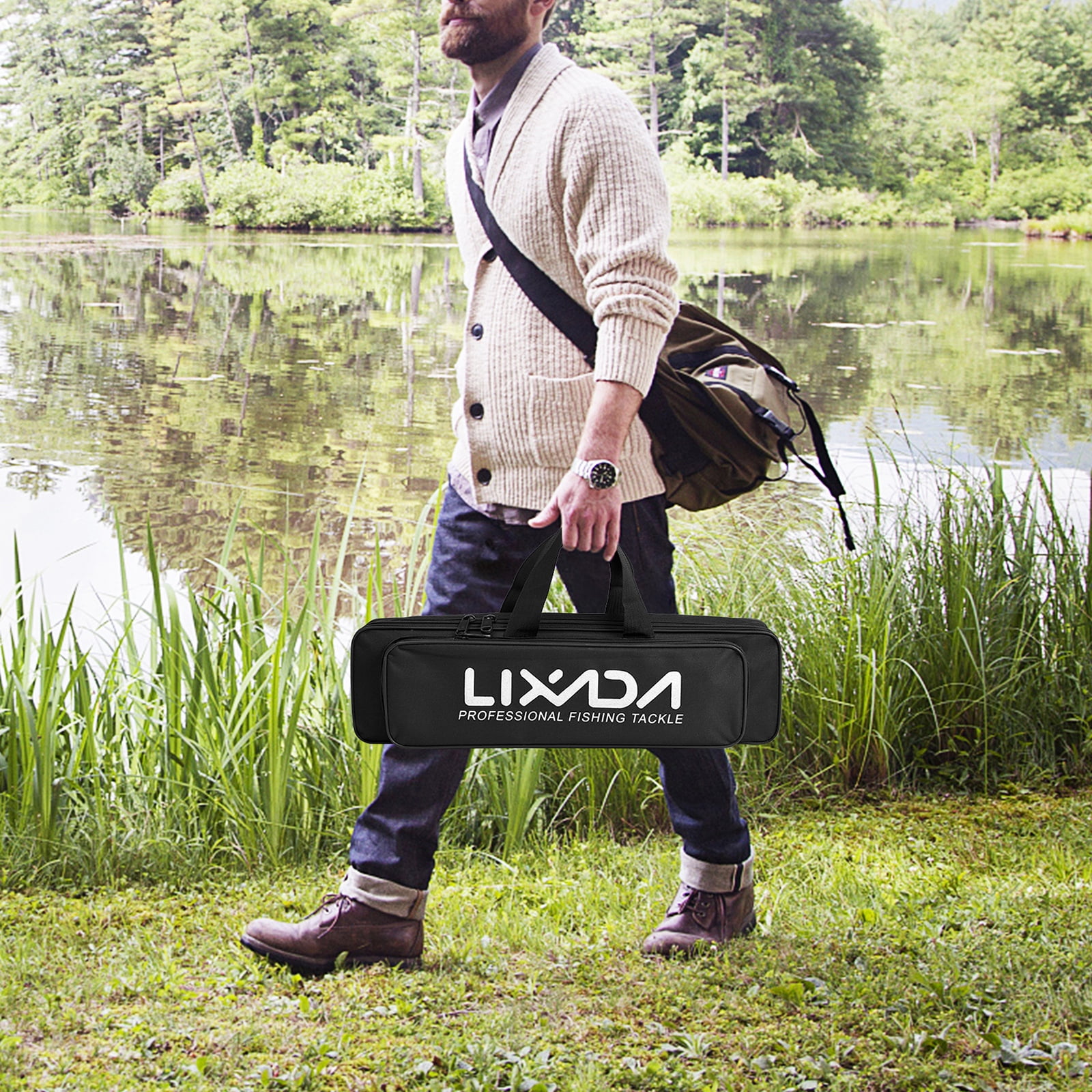 Lixada Fishing Rod Combos with Telescopic Fishing Pole Spinning Reels Fishing Carrier Bag for Travel Saltwater Freshwater Fishing