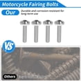 thumbnail image 3 of Tornillos de parabrisas Unique Bargains para Harley Touring FLTRX Road Glide 2015-2023 4 tornillos 4 arandelas aleación de titanio tono plateado, 3 of 6