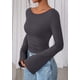 thumbnail image 3 of Camiseta PRETTYGARDEN Otoño 2025 Crop Top de Manga Campana en Gris Oscuro M, 3 of 8